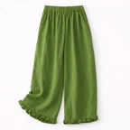Isla Cotton Linen Ruffle Pants 1
