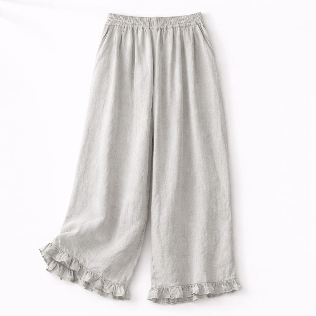 Isla Cotton Linen Ruffle Pants 2