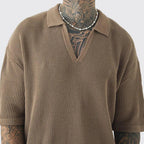 Luca Textured Cotton Blend Polo Shirt 1