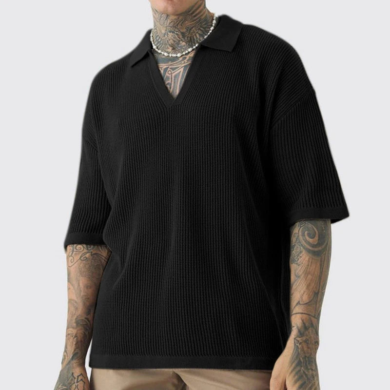 Luca Textured Cotton Blend Polo Shirt 3