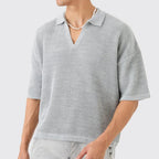 Luca Textured Cotton Blend Polo Shirt 4