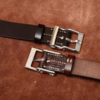 Marenzo Brass Leather Belt 3