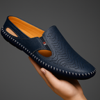 “Matteo Perforated Leather Sandals” 0