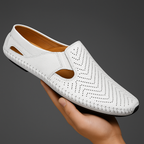 “Matteo Perforated Leather Sandals” 10