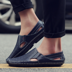 “Matteo Perforated Leather Sandals” 2