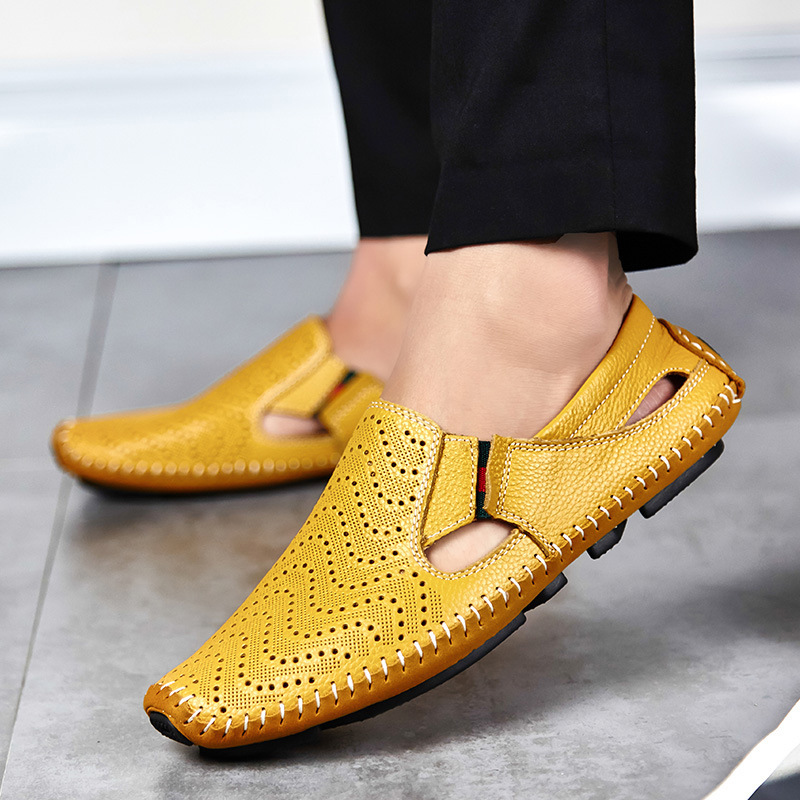 “Matteo Perforated Leather Sandals” 8