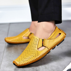 “Matteo Perforated Leather Sandals” 8
