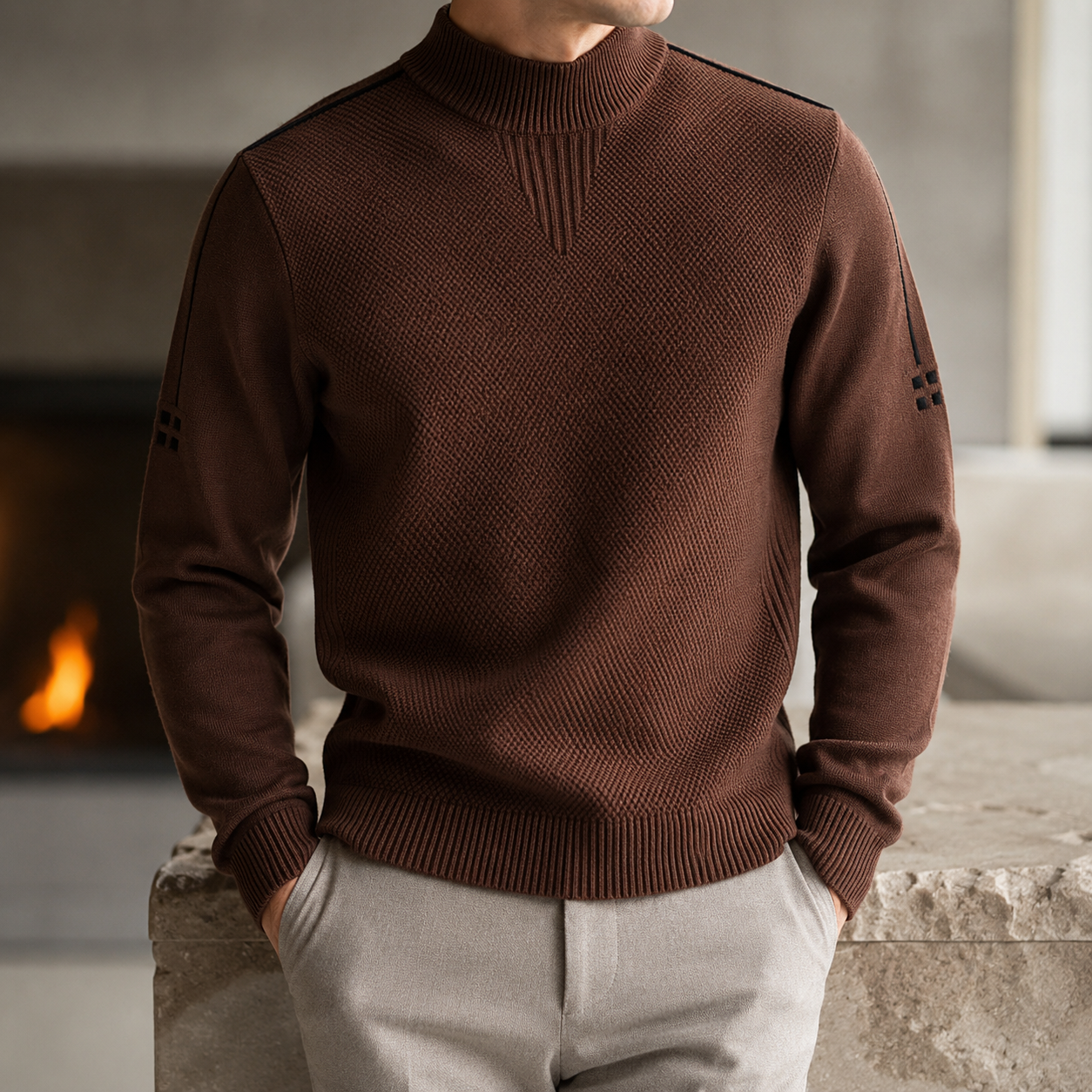 Matteo Textured Mock-Neck Sweater3