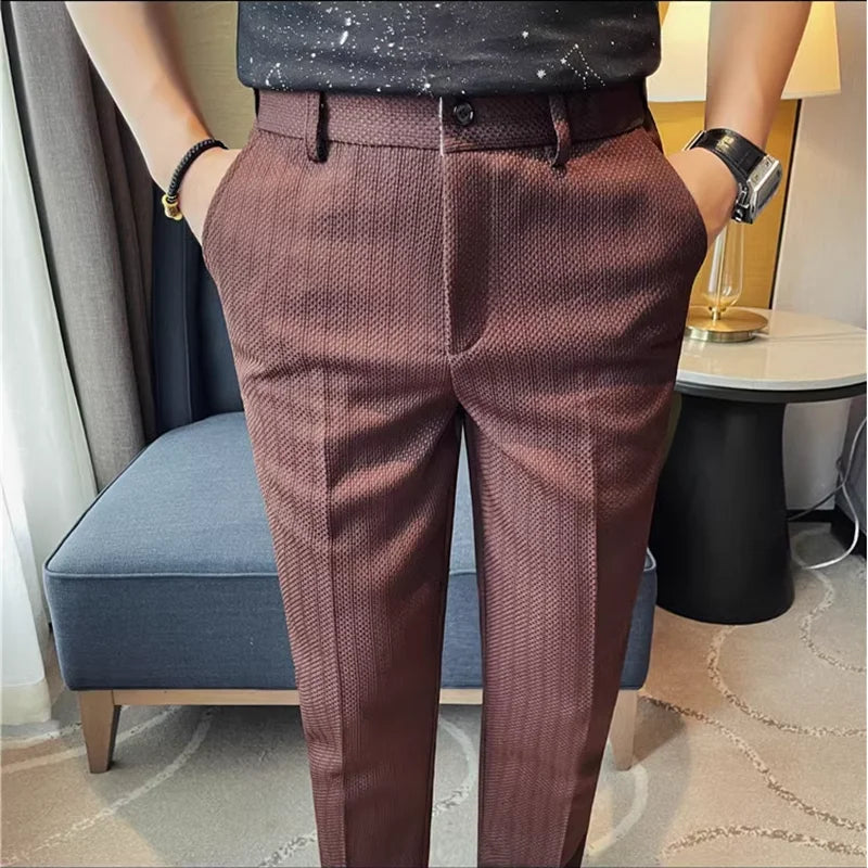 “Milo Micro-Textured Tailored Trousers” 1