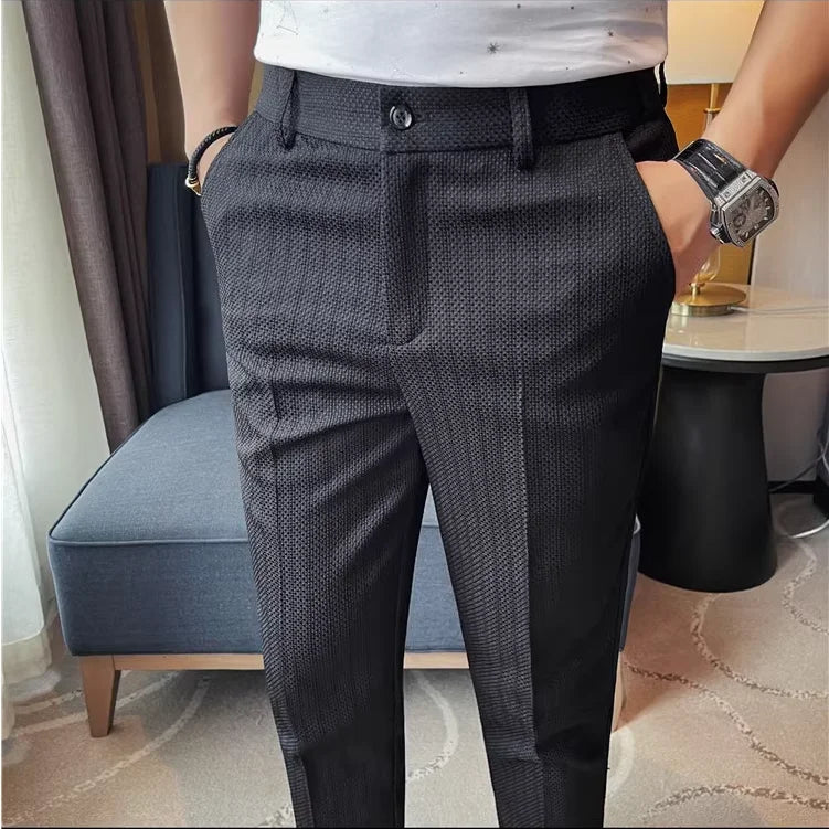 “Milo Micro-Textured Tailored Trousers” 3