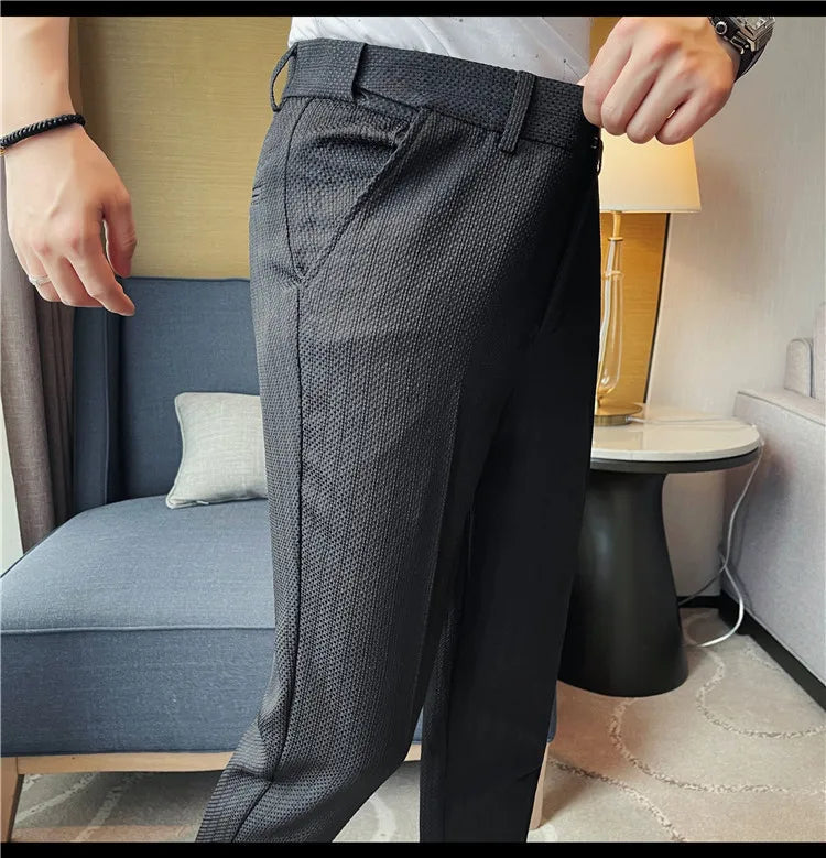 “Milo Micro-Textured Tailored Trousers” 4