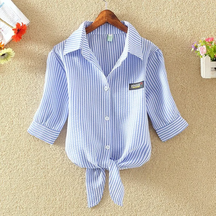 “Mira Bow-Front Tie Blouse in Cotton-Linen Blend” 4