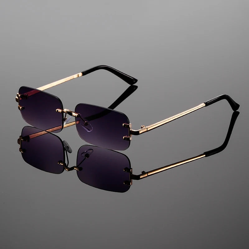 Modena Rimless Rectangular Sunglasses 2