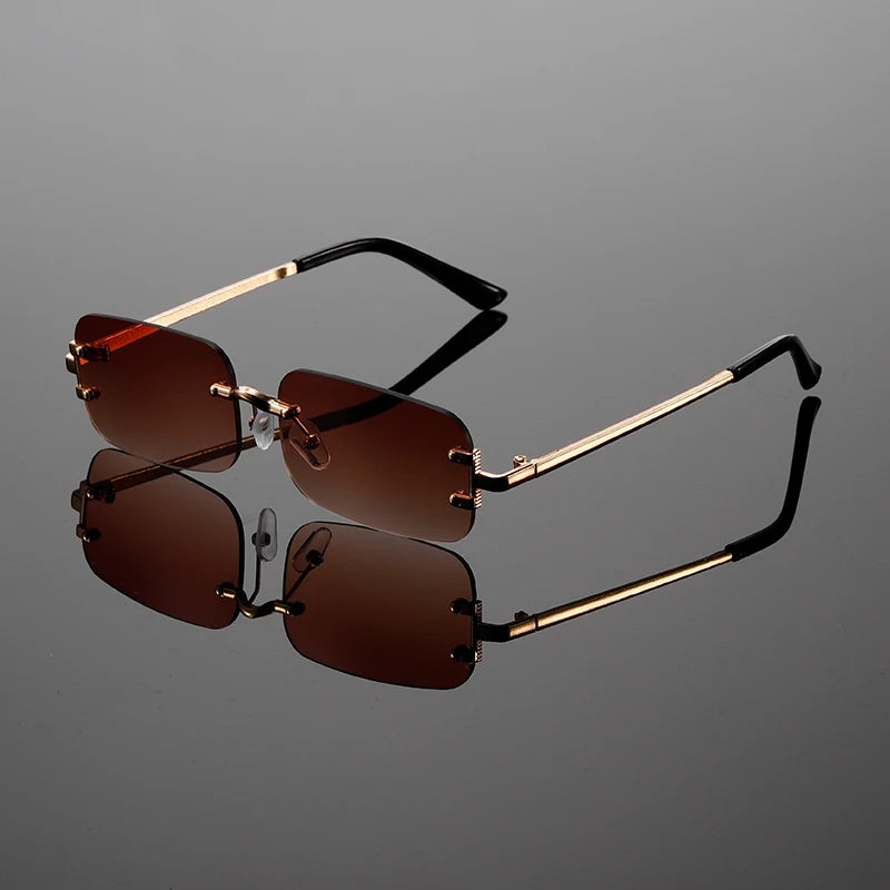 Modena Rimless Rectangular Sunglasses 3