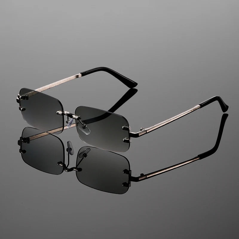 Modena Rimless Rectangular Sunglasses 4