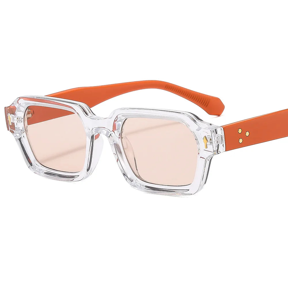 New Fashion Small Square Sunglasses For Women Men Modern Design Retro Double Color Frame Sun Glasses Shades UV400 Eyeglasses 8