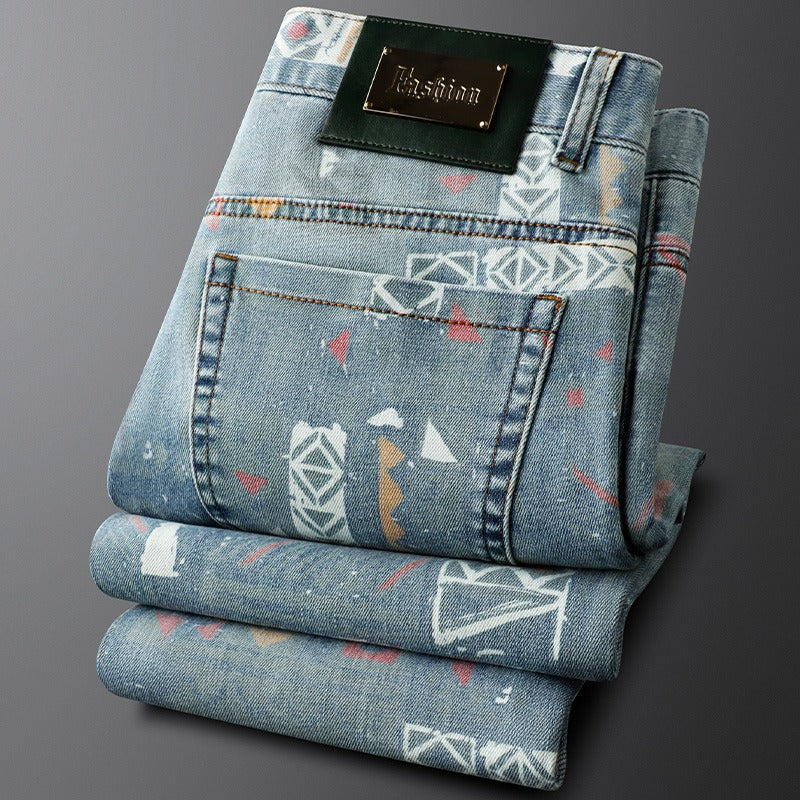 Nico Bold Pattern Slim-Fit Denim Jeans 3