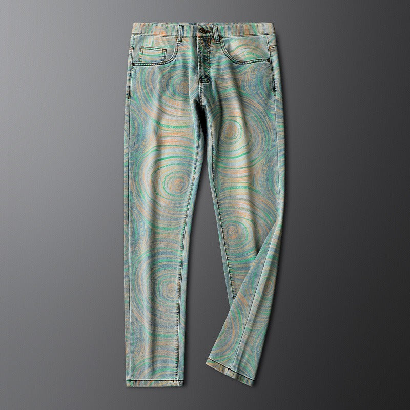 Nico Bold Pattern Slim-Fit Denim Jeans 4