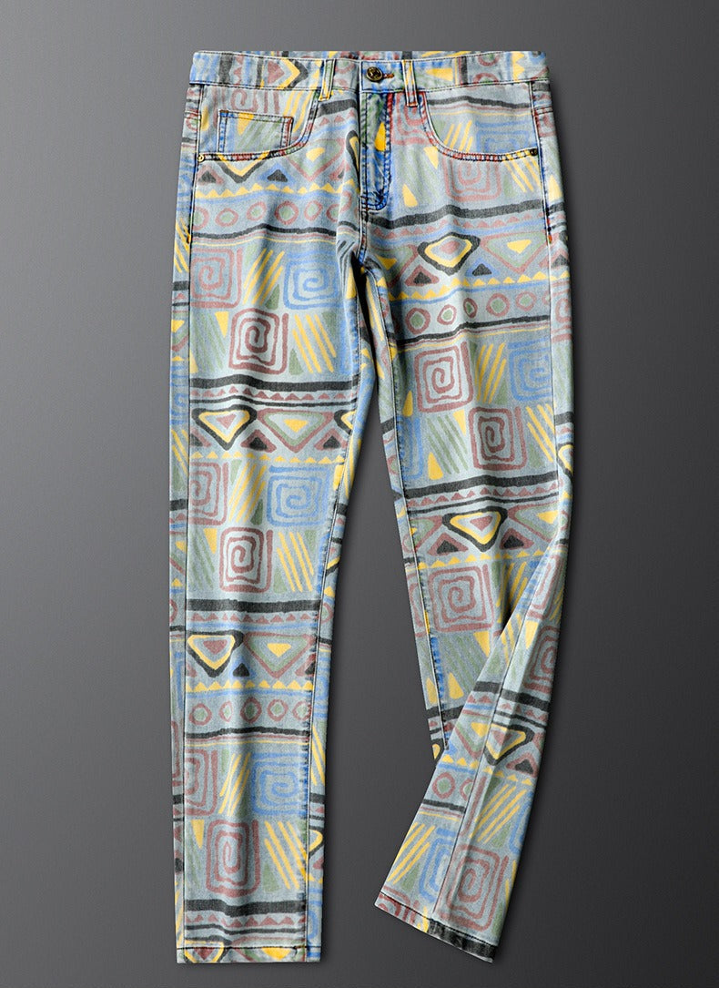 Nico Bold Pattern Slim-Fit Denim Jeans 6
