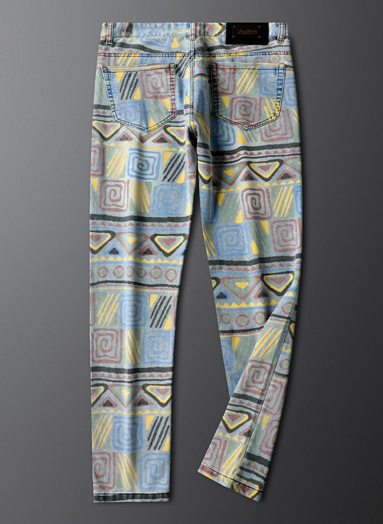 Nico Bold Pattern Slim-Fit Denim Jeans 8