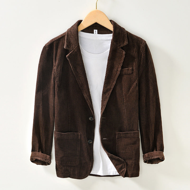 Vittorio Corduroy Blazer in Coffee, front