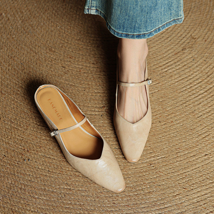 Olivette Leather Pointed-Toe Mules 2