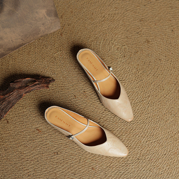 Olivette Leather Pointed-Toe Mules 4