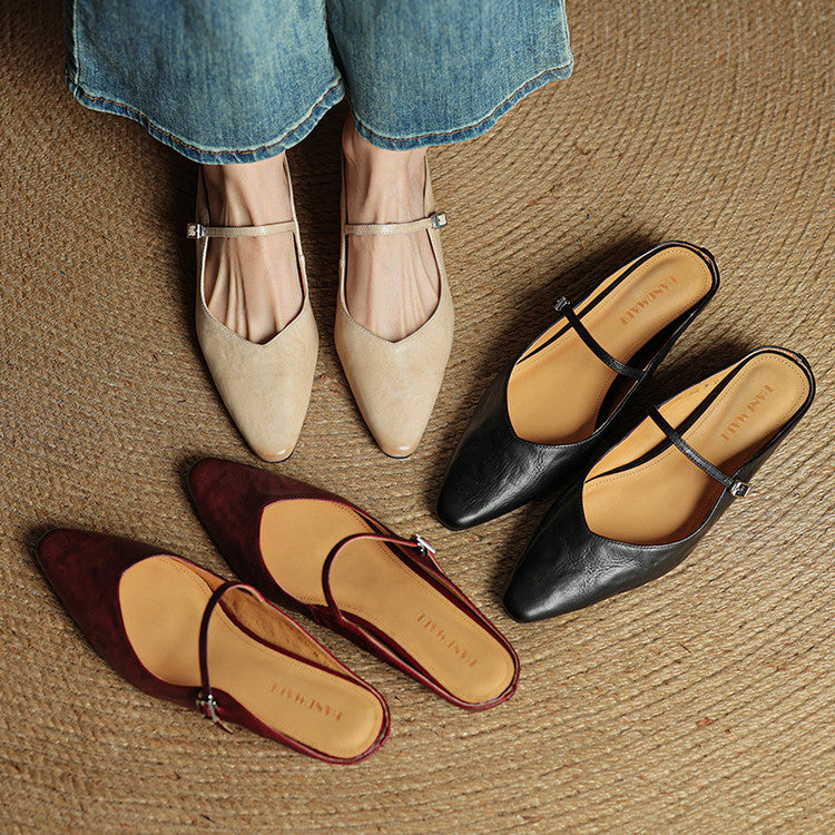 Olivette Leather Pointed-Toe Mules 6