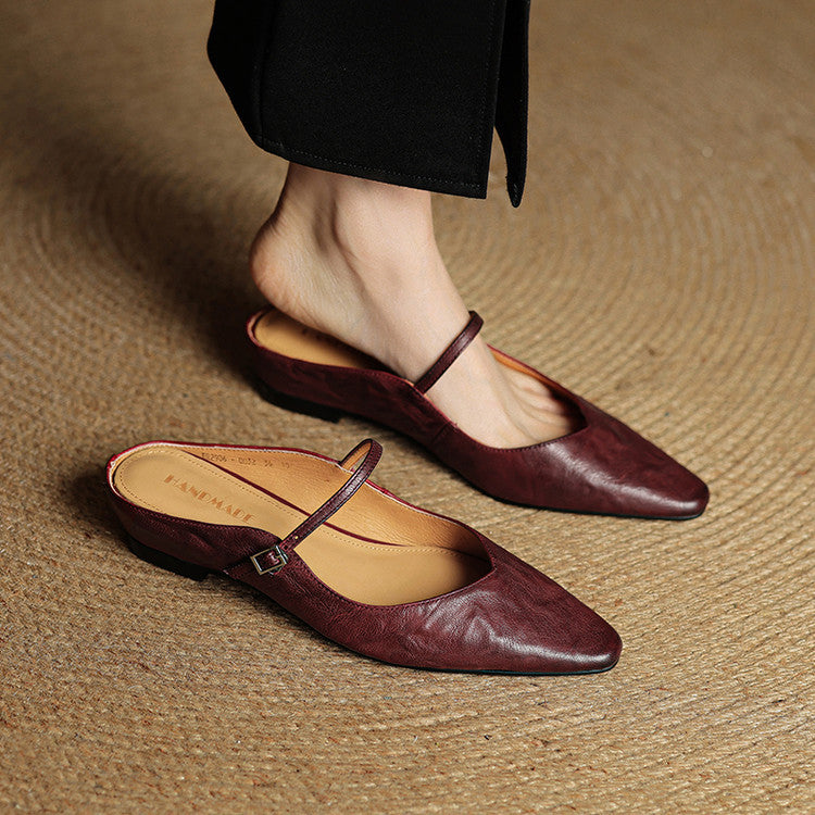 Olivette Leather Pointed-Toe Mules 7
