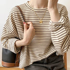 “Rhea Striped Cotton Long-Sleeve Shirt” 0