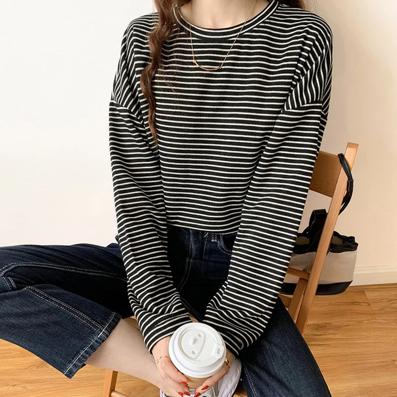 “Rhea Striped Cotton Long-Sleeve Shirt” 4