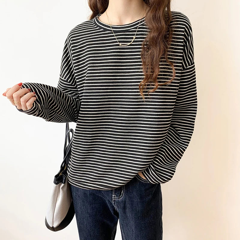 “Rhea Striped Cotton Long-Sleeve Shirt” 6