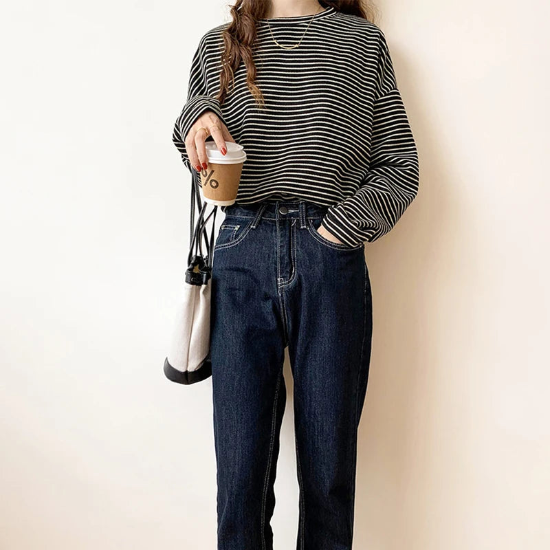 “Rhea Striped Cotton Long-Sleeve Shirt” 8