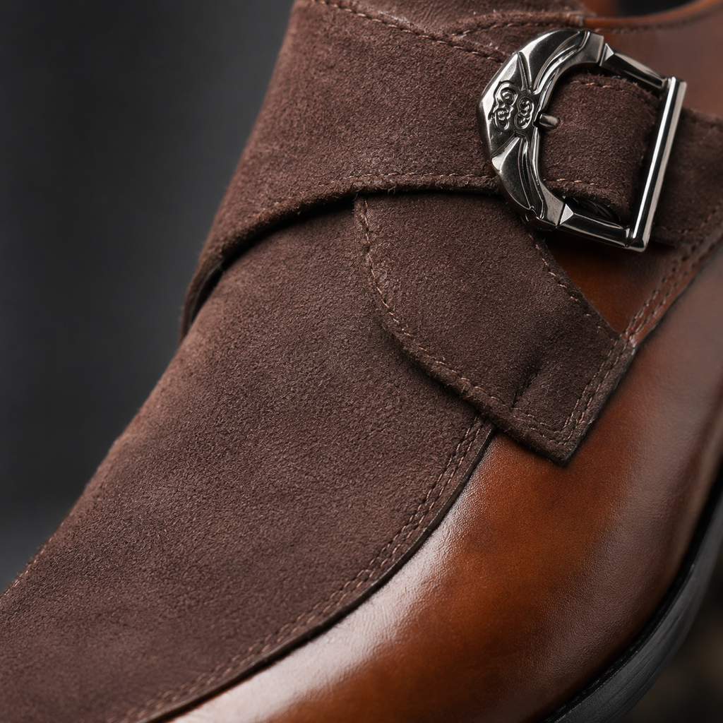 Romano Suede Monk-Strap Shoe3