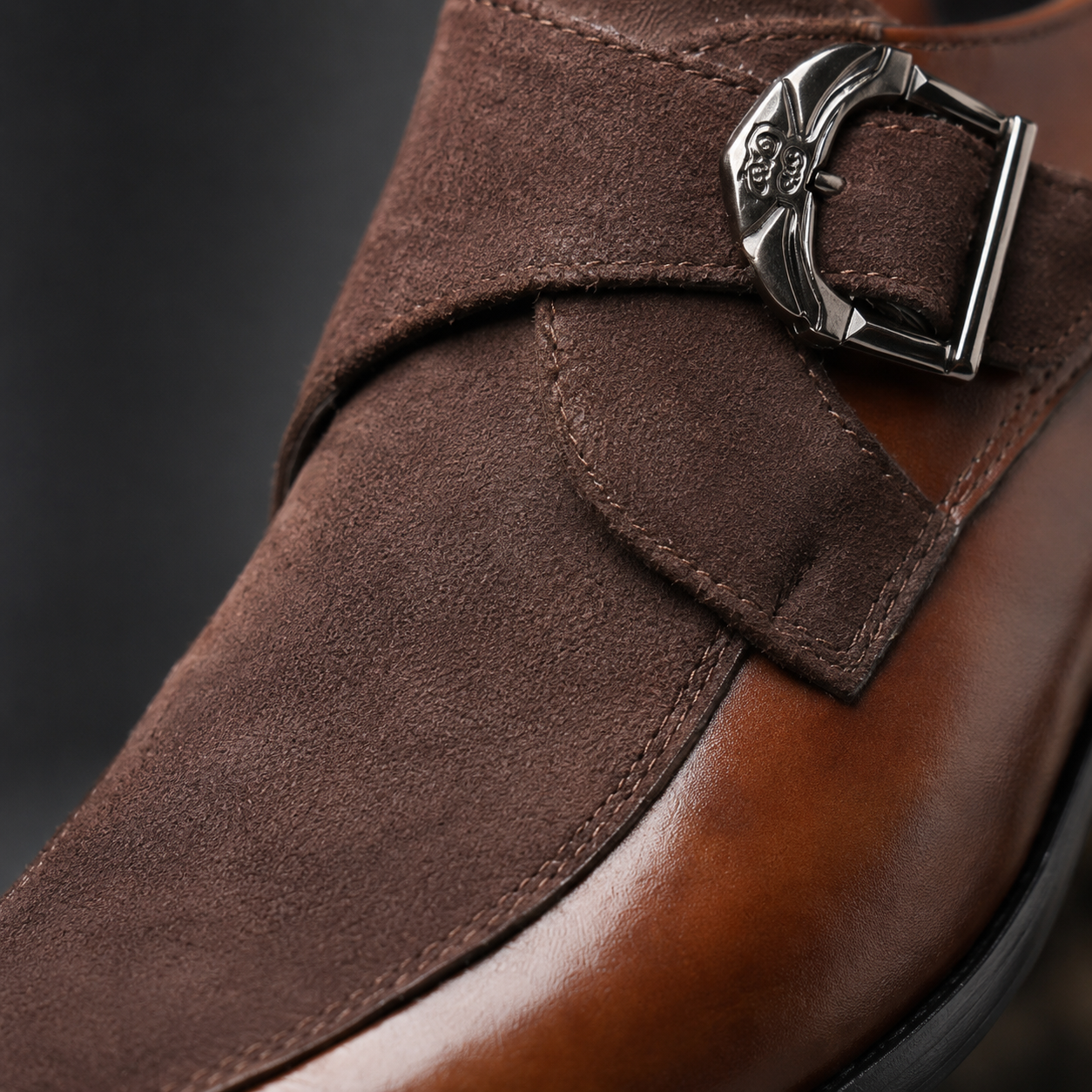 Romano Suede Monk-Strap Shoe3
