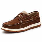 Sawyer Stitched Boat Shoes — Dark Brown — colour hero