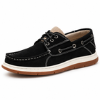 Sawyer Stitched Boat Shoes — Black — colour hero