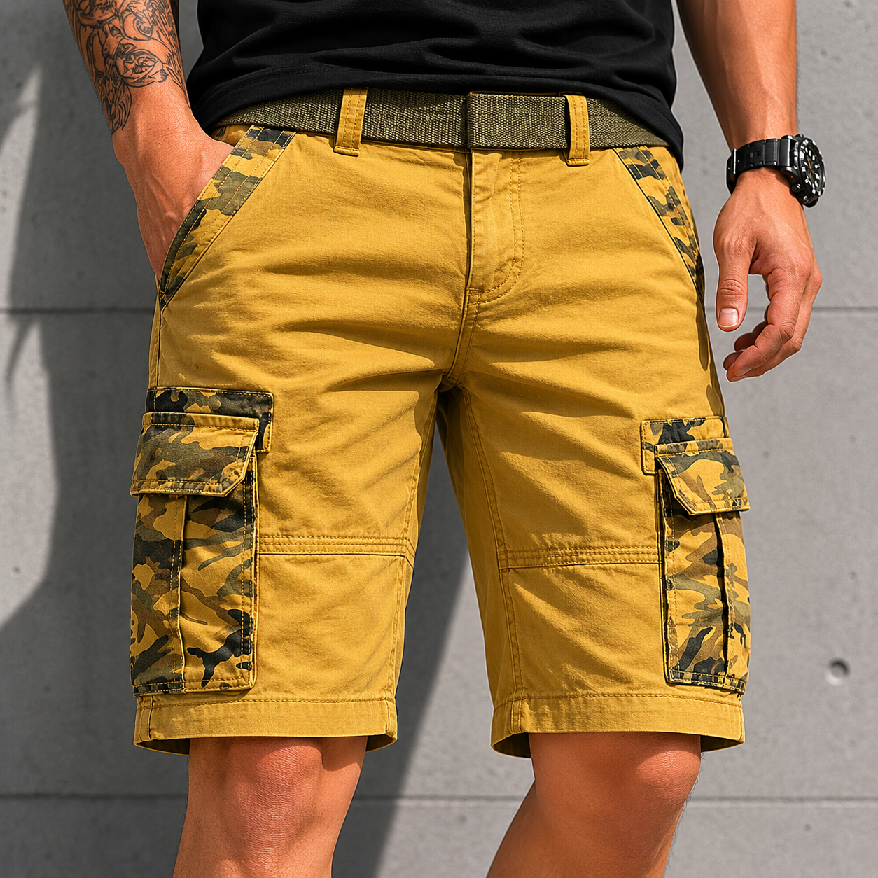 Sandro Belted Cargo Shorts2