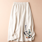 Soleia Linen Midi Skirt 0