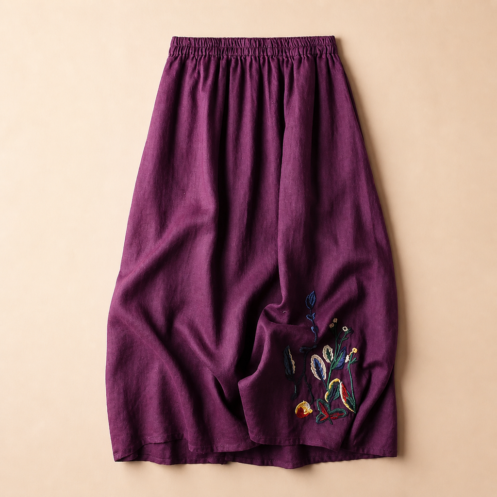 Soleia Linen Midi Skirt 2