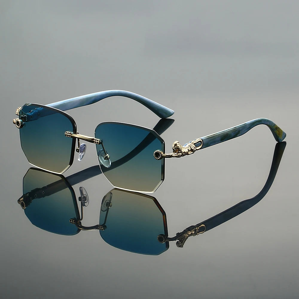 Valenti Frameless Hexagonal Sunglasses 1