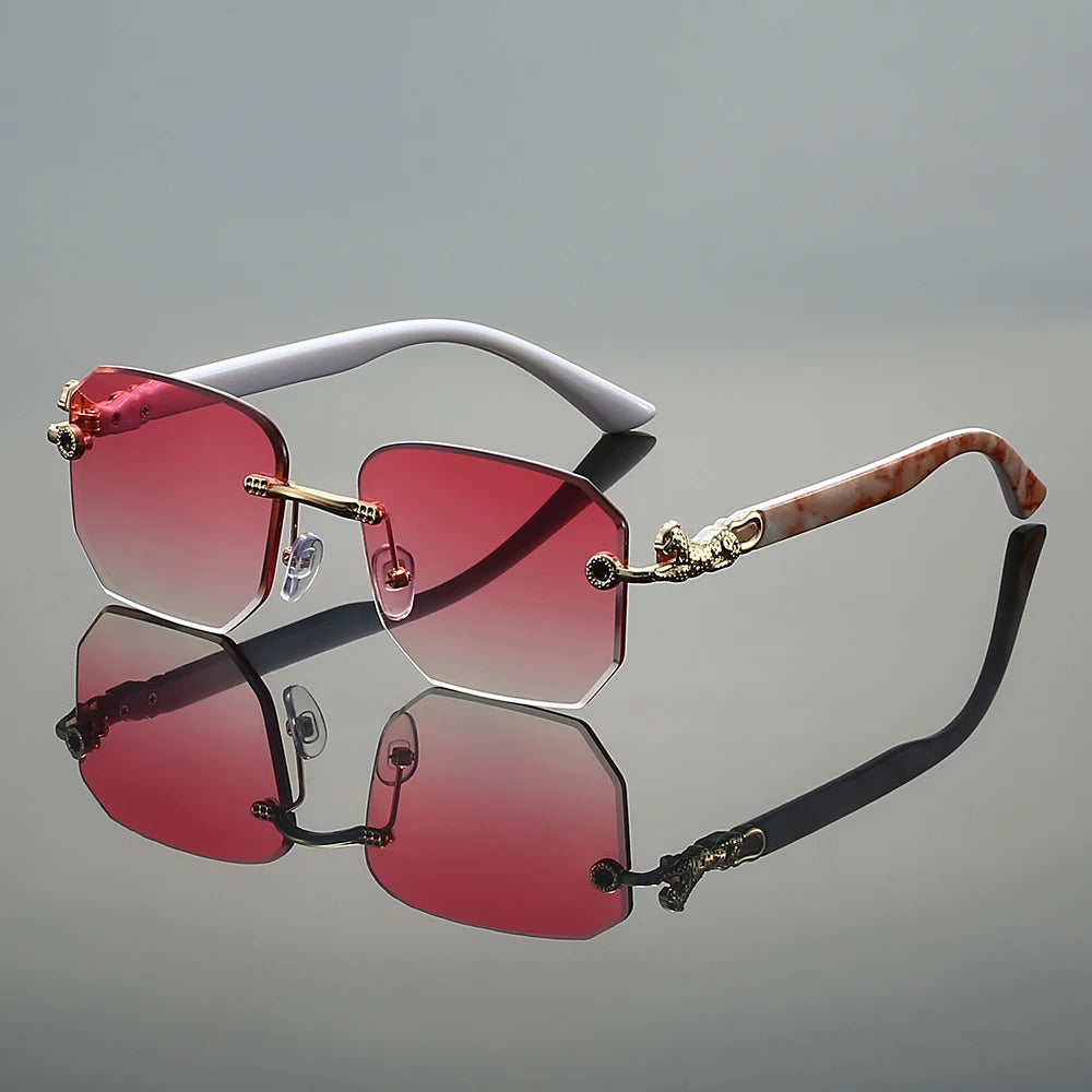 Valenti Frameless Hexagonal Sunglasses 2