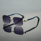 Valenti Frameless Hexagonal Sunglasses 4
