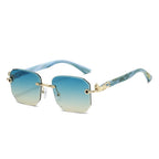Valenti Frameless Hexagonal Sunglasses 7