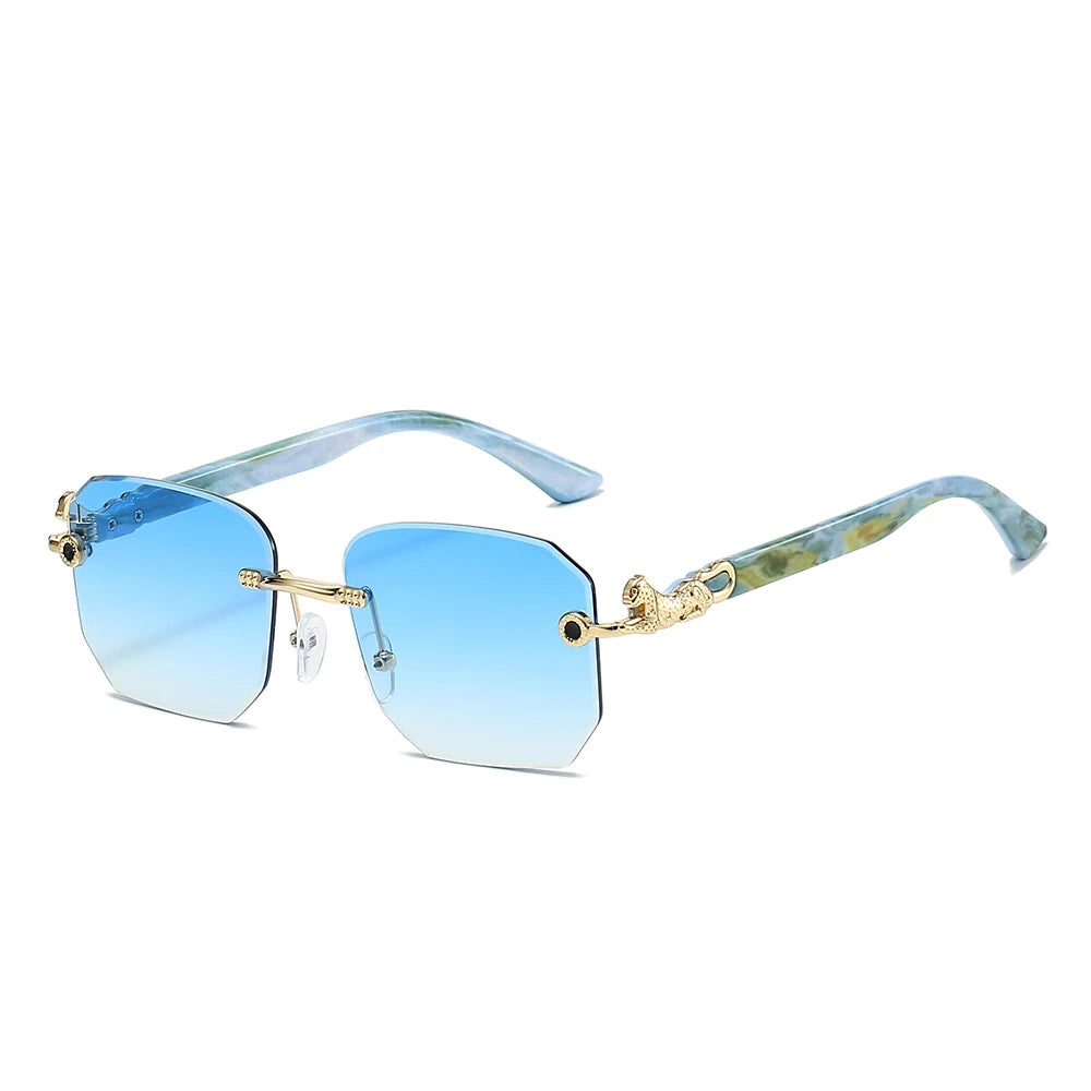 Valenti Frameless Hexagonal Sunglasses 8