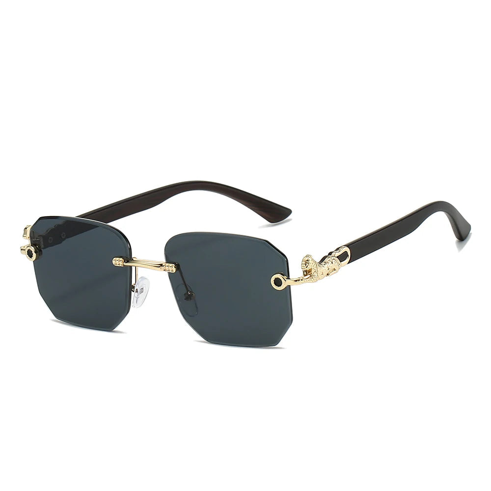 Valenti Frameless Hexagonal Sunglasses 9