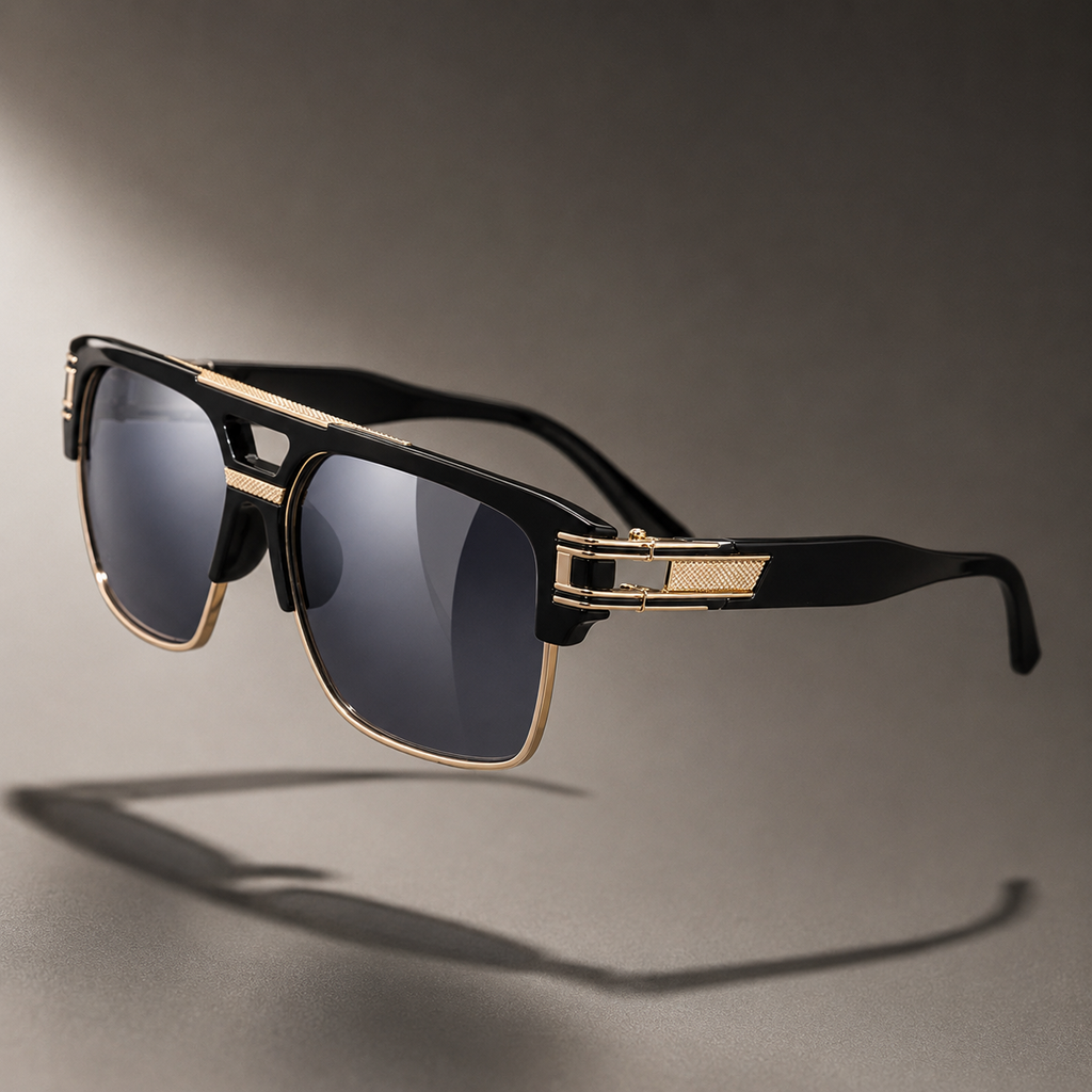 Valerio Gold-Trim Square Shades1