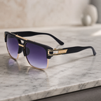 Valerio Gold-Trim Square Shades5