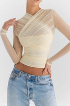 Vesper Sheer V-Neck Going Out Top 2