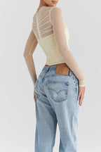 Vesper Sheer V-Neck Going Out Top 5